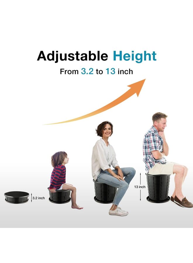 LAMAY Upgrade Retractable Portable Toilet Travel Toilet Adjustable Height Camping Toilet Portable Potty for Adults Kids, Foldable Portable Toilet for Camping/Car - Image 2